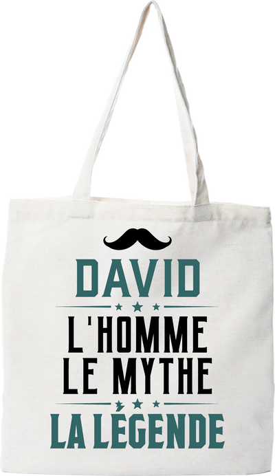 Tote bag coton recyclé david l'homme le mythe la légende
