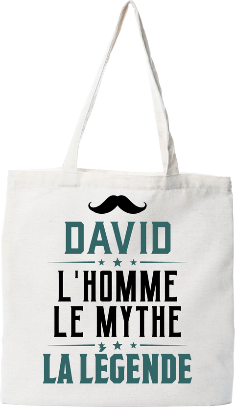 Tote bag coton recyclé david l'homme le mythe la légende