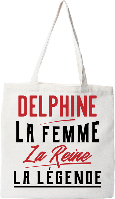 Tote bag coton recyclé delphine la femme la reine la légende