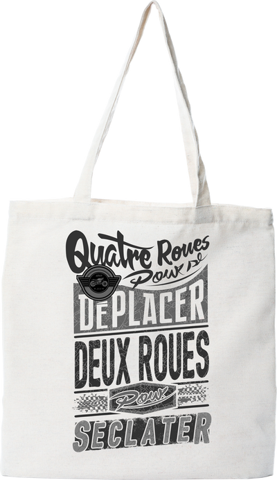 Tote bag coton recyclé deux roues pour s'éclater