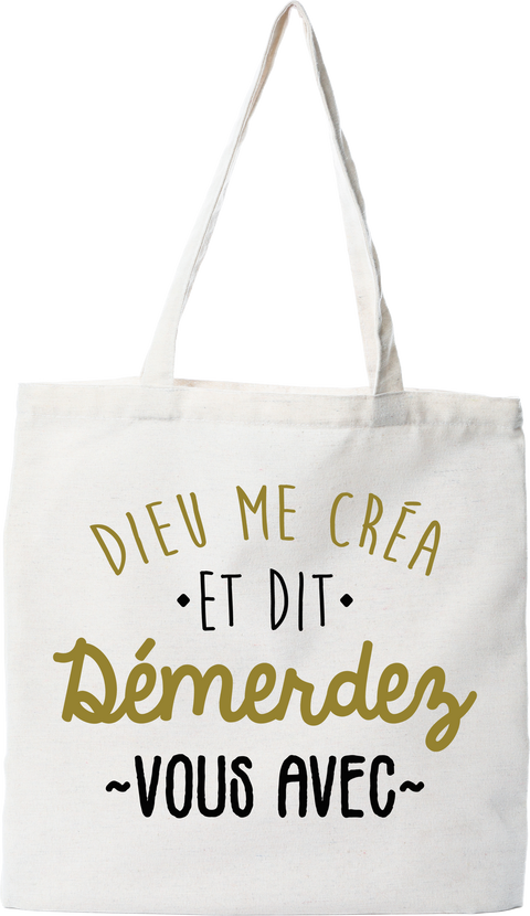 Tote bag coton recyclé dieu me créa