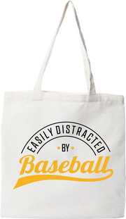 Tote bag coton recyclé easily distracted by baseball