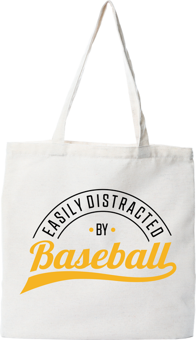 Tote bag coton recyclé easily distracted by baseball