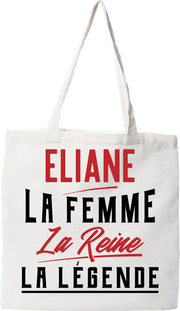 Tote bag coton recyclé eliane la femme la reine la légende
