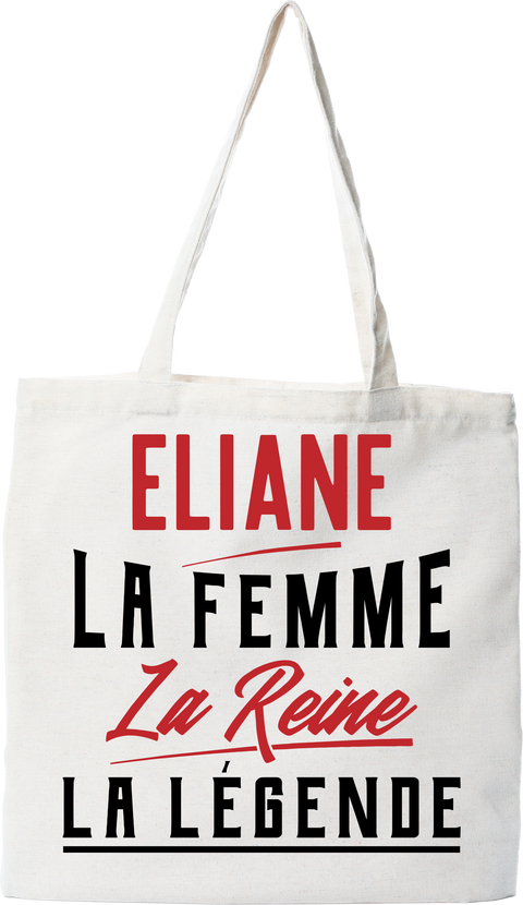 Tote bag coton recyclé eliane la femme la reine la légende
