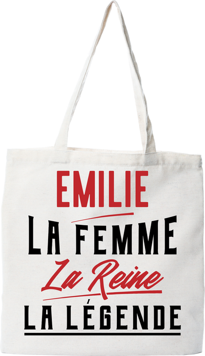 Tote bag coton recyclé emilie la femme la reine la légende