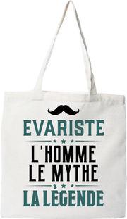 Tote bag coton recyclé evariste l'homme le mythe la légende