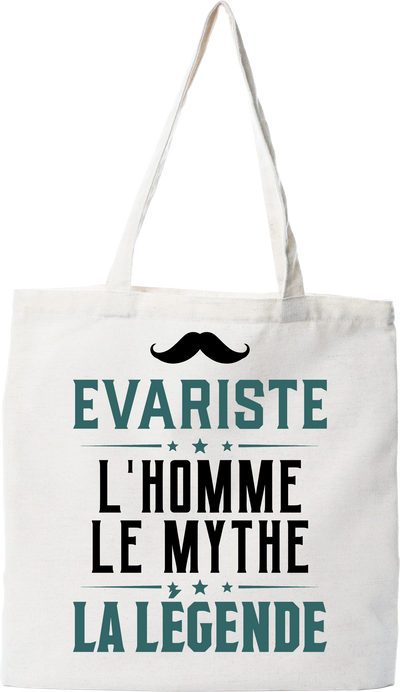 Tote bag coton recyclé evariste l'homme le mythe la légende