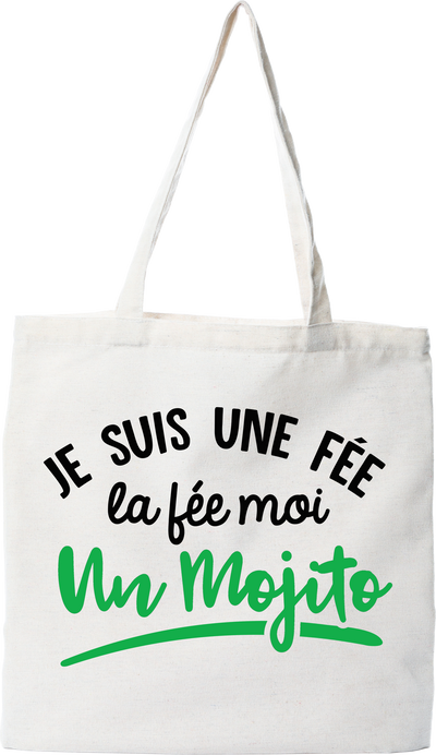 Tote bag coton recyclé fée moi un mojito