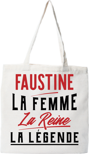Tote bag coton recyclé faustine la femme la reine la légende