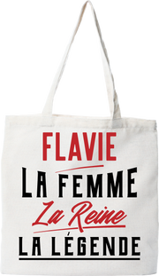 Tote bag coton recyclé flavie la femme la reine la légende