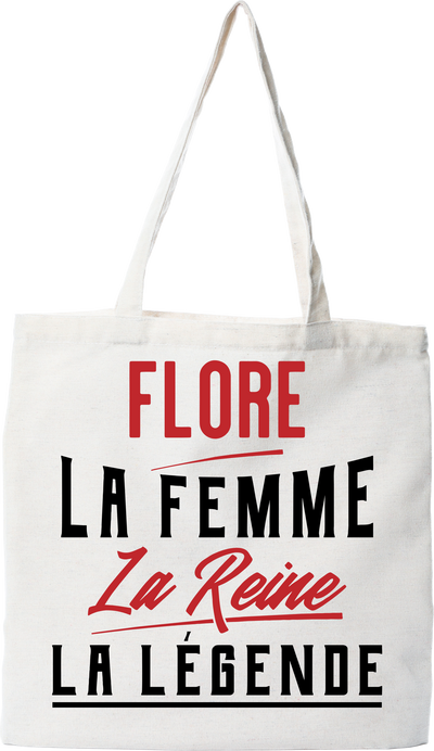 Tote bag coton recyclé flore la femme la reine la légende