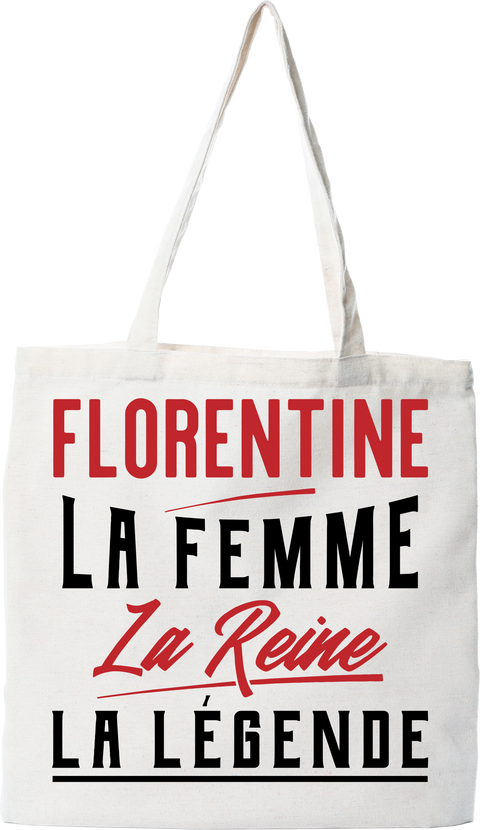 Tote bag coton recyclé florentine la femme la reine la légende