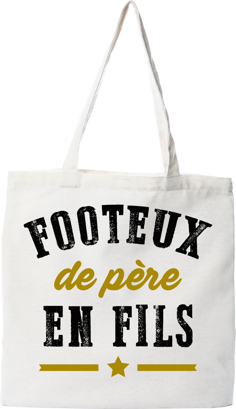 Tote bag coton recyclé footeux de père en fils