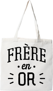 Tote bag coton recyclé frère en or