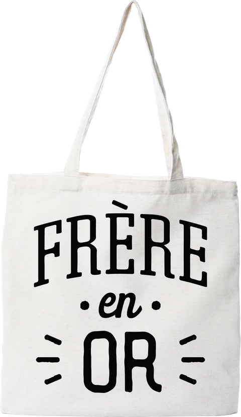 Tote bag coton recyclé frère en or