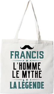 Tote bag coton recyclé francis l'homme le mythe la légende