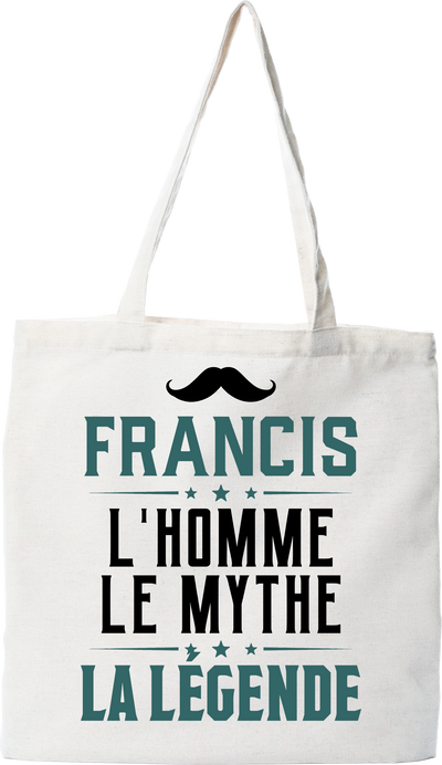 Tote bag coton recyclé francis l'homme le mythe la légende