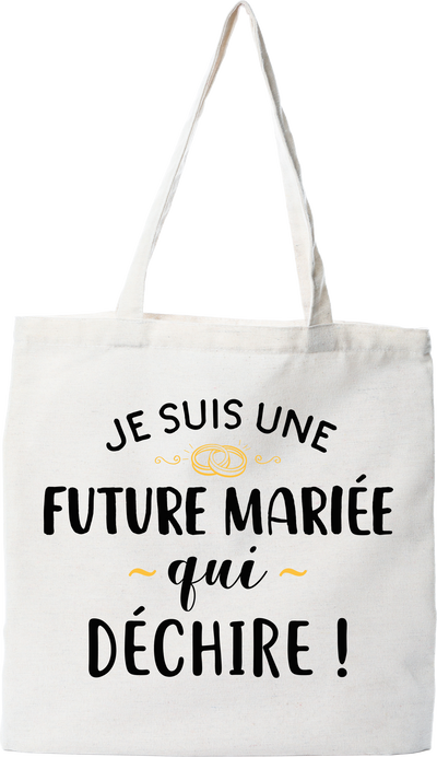 Tote bag coton recyclé future mariée qui déchire