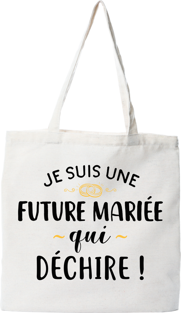 Tote bag coton recyclé future mariée qui déchire