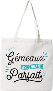 Tote bag coton recyclé gémeaux ascendant parfait