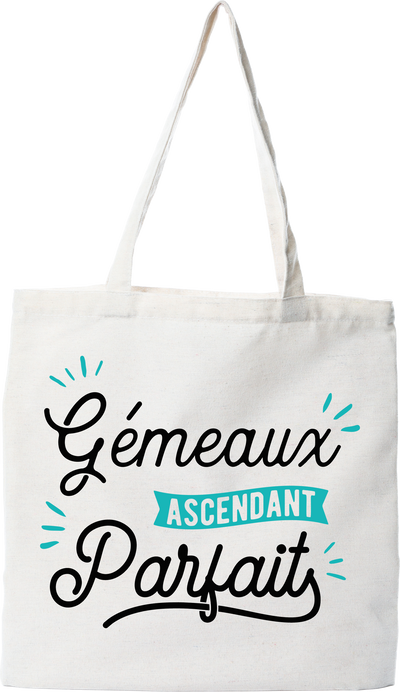 Tote bag coton recyclé gémeaux ascendant parfait