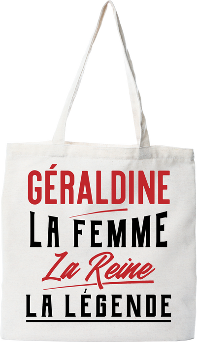 Tote bag coton recyclé géraldine la femme la reine la légende