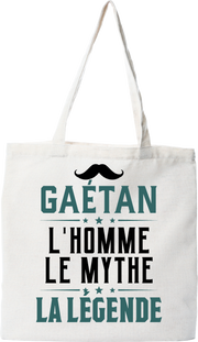 Tote bag coton recyclé gaétan l'homme le mythe la légende