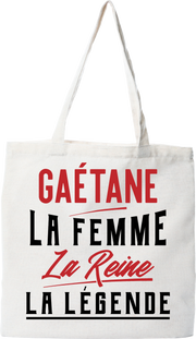 Tote bag coton recyclé gaétane la femme la reine la légende