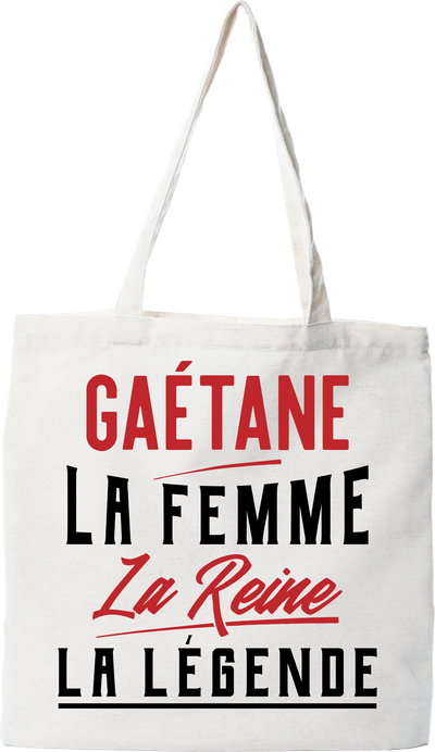 Tote bag coton recyclé gaétane la femme la reine la légende