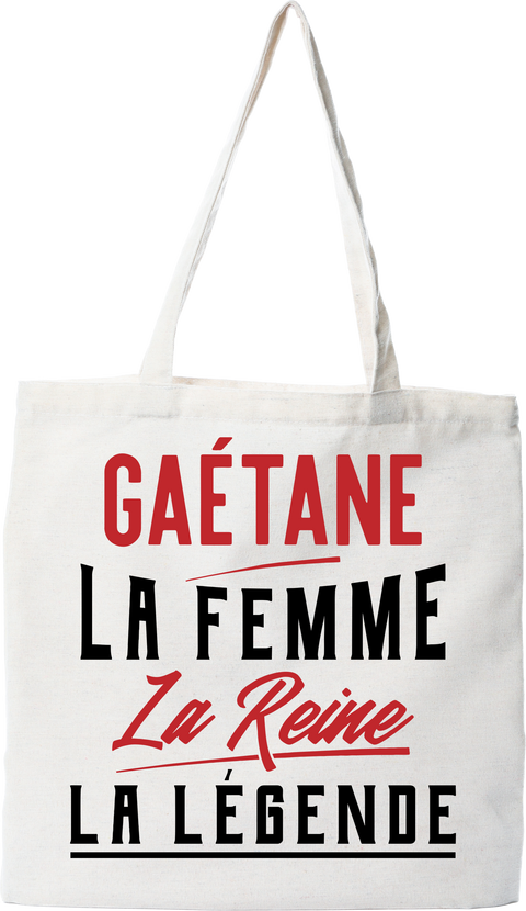 Tote bag coton recyclé gaétane la femme la reine la légende