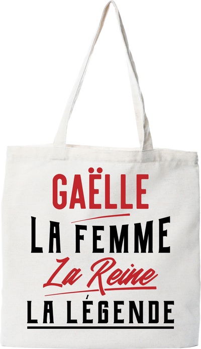 Tote bag coton recyclé gaëlle la femme la reine la légende