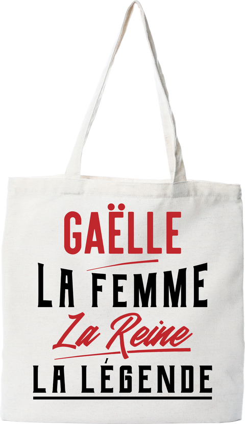 Tote bag coton recyclé gaëlle la femme la reine la légende