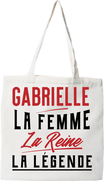 Tote bag coton recyclé gabrielle la femme la reine la légende
