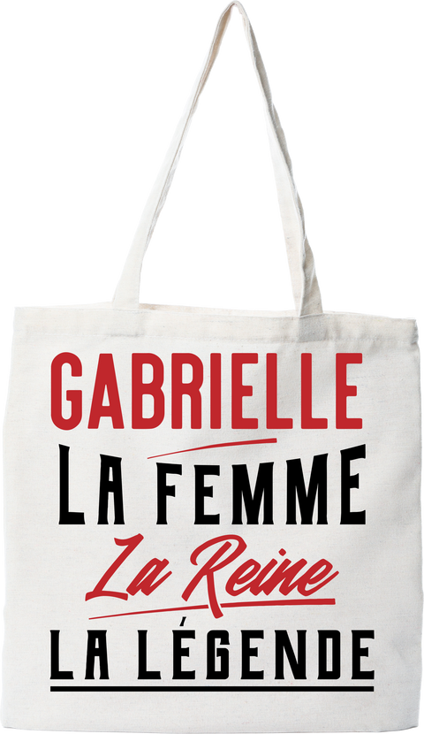 Tote bag coton recyclé gabrielle la femme la reine la légende