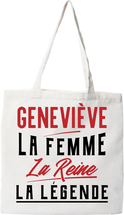 Tote bag coton recyclé geneviève la femme la reine la légende