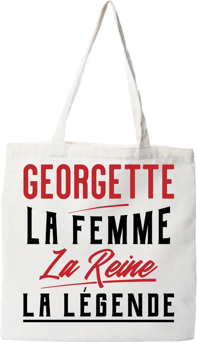 Tote bag coton recyclé georgette la femme la reine la légende