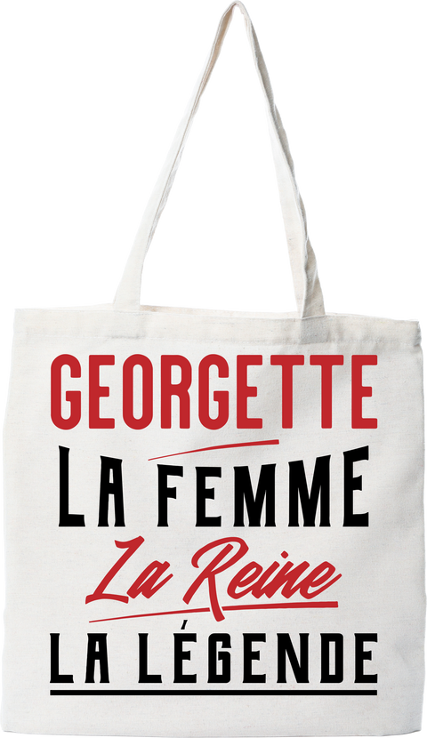 Tote bag coton recyclé georgette la femme la reine la légende