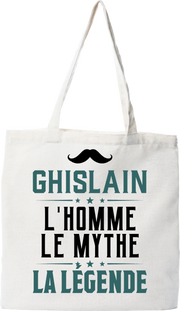 Tote bag coton recyclé ghislain l'homme le mythe la légende
