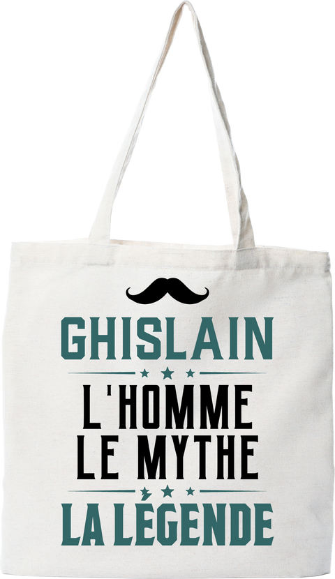 Tote bag coton recyclé ghislain l'homme le mythe la légende
