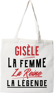 Tote bag coton recyclé gisèle la femme la reine la légende