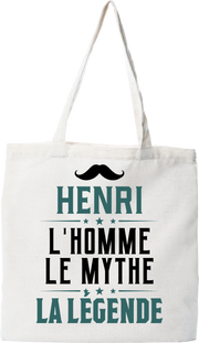 Tote bag coton recyclé henri l'homme le mythe la légende