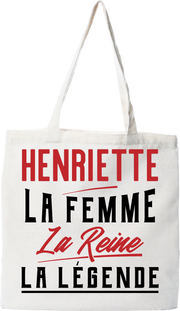 Tote bag coton recyclé henriette la femme la reine la légende