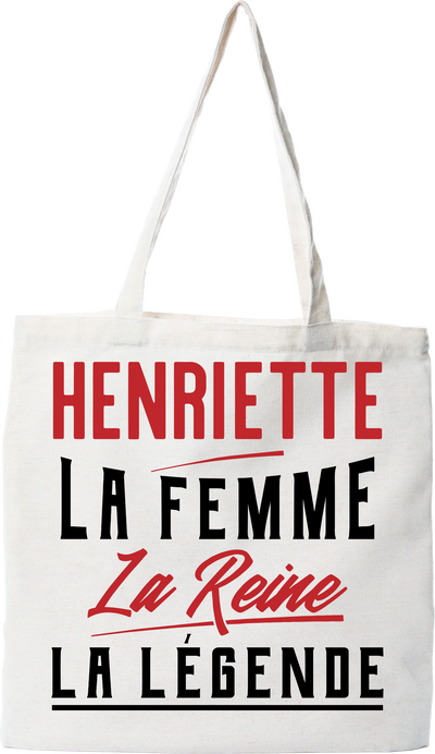 Tote bag coton recyclé henriette la femme la reine la légende