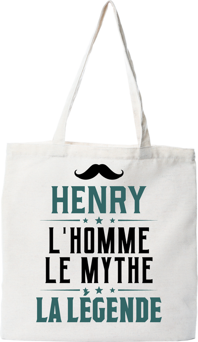 Tote bag coton recyclé henry l'homme le mythe la légende