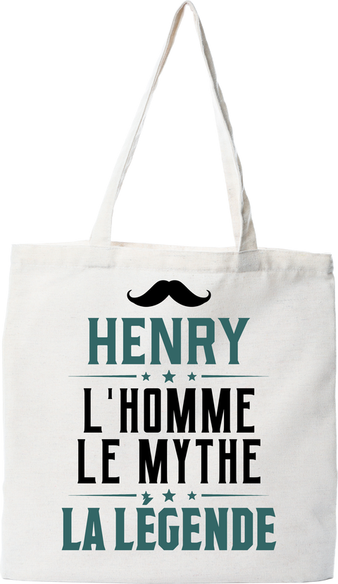 Tote bag coton recyclé henry l'homme le mythe la légende