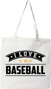 Tote bag coton recyclé i love baseball