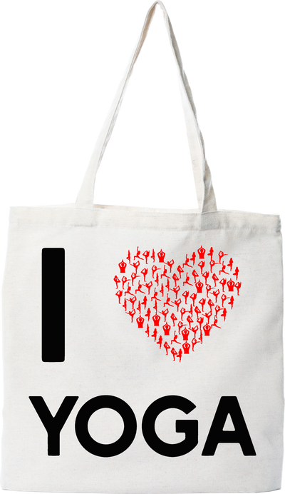 Tote bag coton recyclé i love yoga