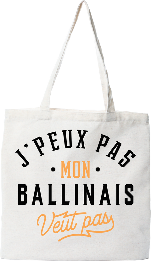 Tote bag coton recyclé j peux pas ballinais