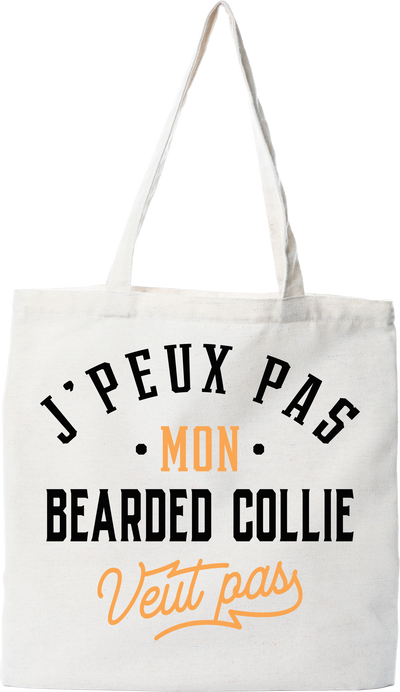 Tote bag coton recyclé j peux pas bearded collie